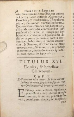 Titulus XVI. De vita, & honestate Clericorum.