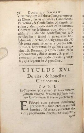 Titulus XVI. De vita, & honestate Clericorum.