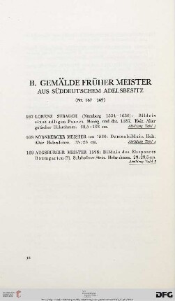 B. Gemälde früher Meister (Nr. 167-169)