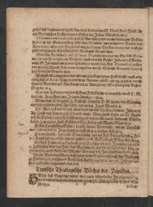 Teutsche Theologische Bücher der Papisten.