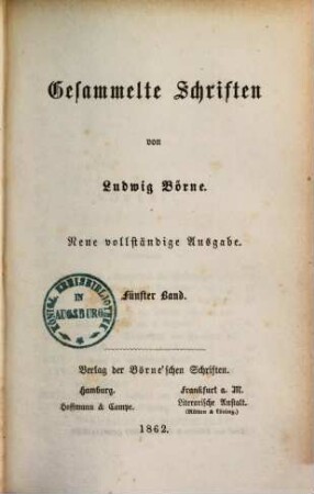 Gesammelte Schriften, 5.. [Dramaturgische Blätter]