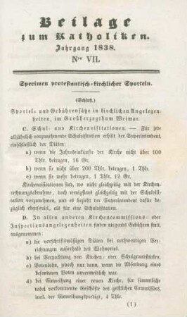 I-LII Beilage Nr. VII