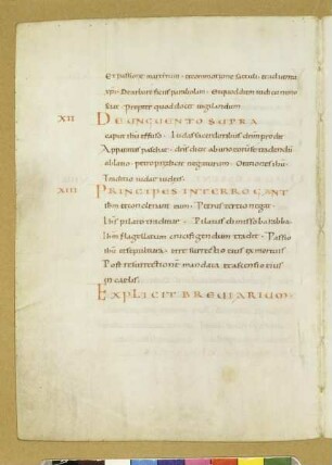 Sogenanntes Kostbares Evangeliar — Kapitelverzeichnis zum Markusevangelium, Folio fol. 74v