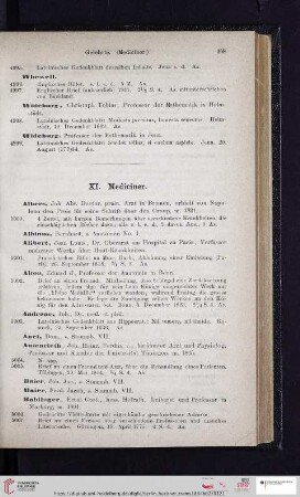 XI. Mediciner (Nr. 5000 - 5259)