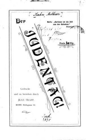 Der Judentag! / [Arthur Kahn]
