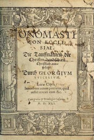 Onomasticon Ecclesiae : Die Tauffnamen der Christen