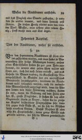 Zehentes Kapitel. Von den Raubbienen, woher sie entstehen.