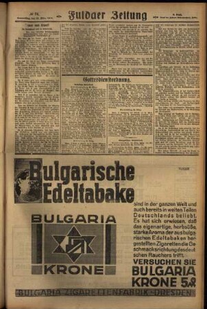 Dritte Ausgabe vom Donnerstag, den 28. März 1929.