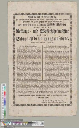 Rettungs- und Wasserfahrtmaschine und eine Schnee-Abreinigungsmachine