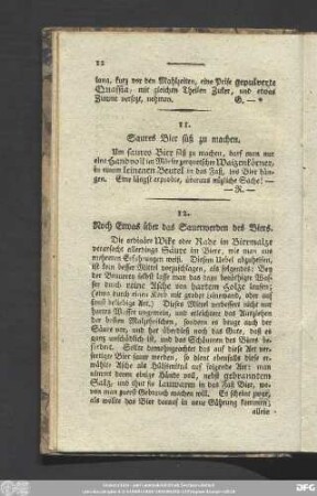 11. Saures Bier süß zu machen.