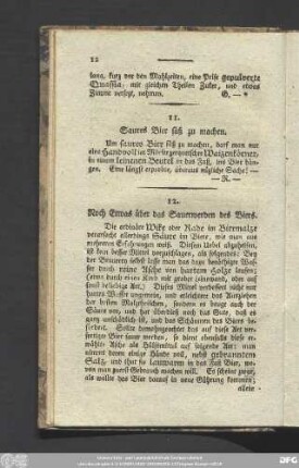 11. Saures Bier süß zu machen.