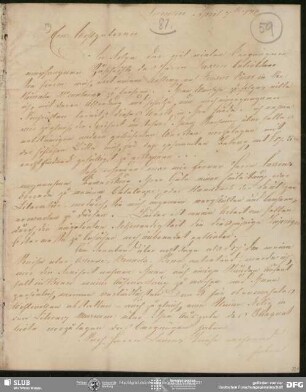 Eigenh. Brief von Johann Heinrich Bohte an August Wilhelm von Schlegel, London, 07.04.1824