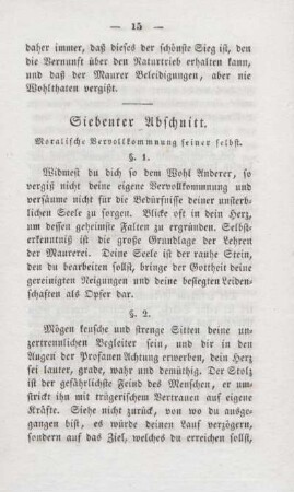 Siebenter Abschnitt. Moralische Vervollkommnung seiner Selbst