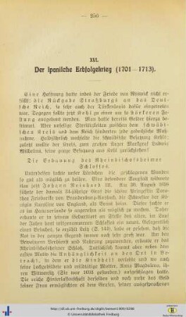 XVI. Der spanische Erbfolgekrieg (1701-1713).