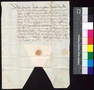 Kunigunde Berka von Duba, geborene Gräfin von Eberstein (Konigunda Birckin eine geborne Greffin von Eberstein), Witwe des Sigismund Berka von Duba auf Böhmisch Leipa (Leippe), bestätigt Bürgermeister und Rat der Stadt Bautzen den Empfang der zu Georgi fälligen königlichen Jahrrente von 11 Schock und 15 Groschen.