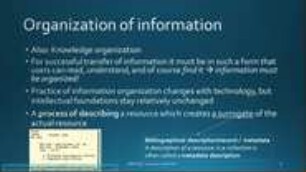 Organization of Information: an introduction