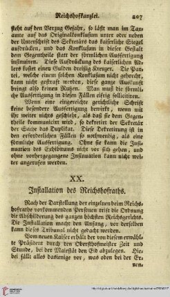XX. Installation des Reichshofraths