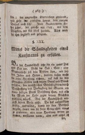 §. XXX. Mittel die Schuldigkeiten eines Kaufmanns zu erfüllen.