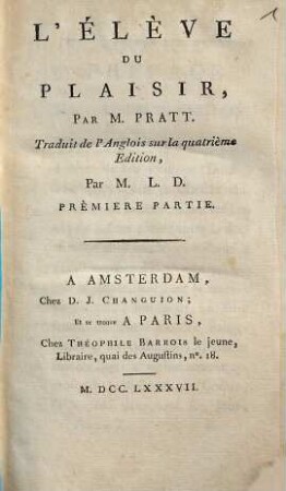L' Élève Du Plaisir, 1