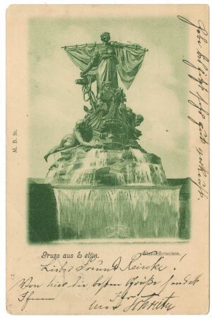Gruss aus Stettin. Manzelbrunnen.