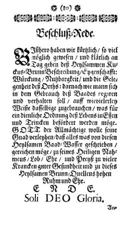 Beschluß-Rede.