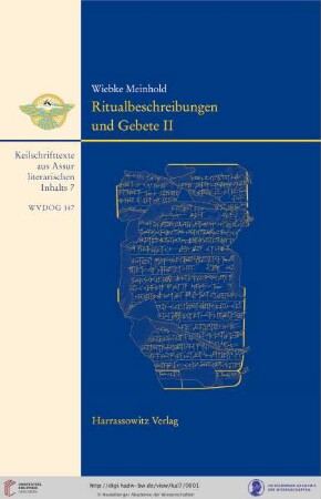 Band 7: Keilschrifttexte aus Assur literarischen Inhalts: Ritualbeschreibungen und Gebete II