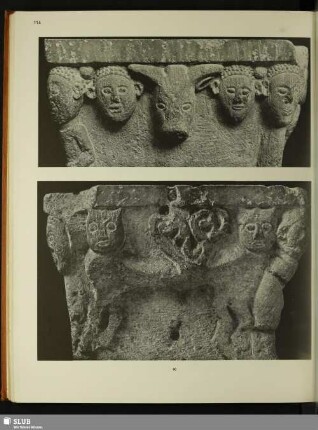[90. Zwei Seiten eines Taufsteins, aus Haute-Roche (Côte-d'Or), 11. Jahrh.]