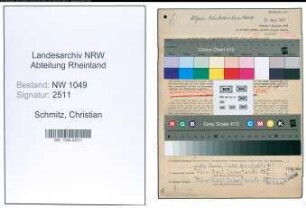 Entnazifizierung Christian Schmitz , geb. 16.11.1909 (Kaufmaennischer Angestellter)