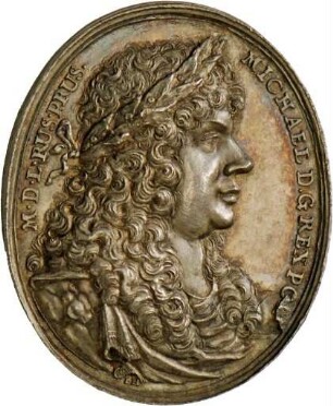 Medaille von Johann Höhn dem Jüngeren auf die Krönung von Michael Korybut Wiśniowiecki zum polnischen König, 1669