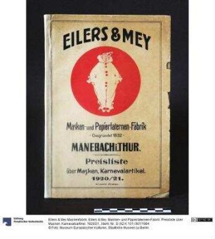 Eilers & Mey. Masken- und Papierlaternen-Fabrik. Preisliste über Masken, Karnevalsartikel. 1920/21.