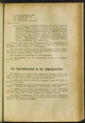 Die Volksbibliothek in der Schloßvorstadt