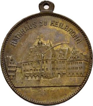 Medaille auf die 8. Landesfeuerwehrtage in Heilbronn 1885