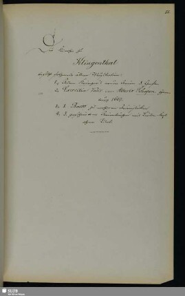 Die Kirche zu Klingenthal besitzt folgende ältere Musikalien...