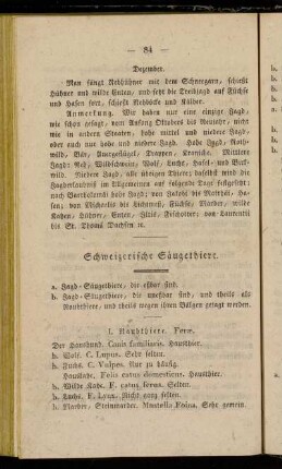 Schweizerische Säugethiere