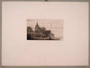 Die Wasserkapelle (Jakobskapelle) an der Stadtmauer (Wassertor) unterhalb des Burgberges an der Elbe in Meißen