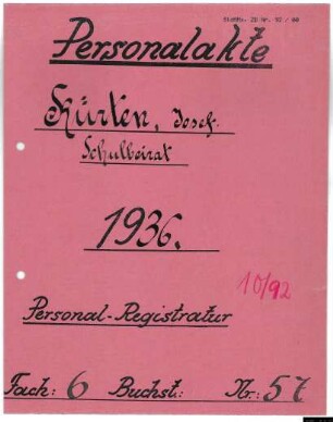 Beiräte für die Volksschulen - Personalakten: Josef Kürten, Bankdirektor.