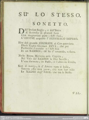 Su´Lo Stesso. Sonetto