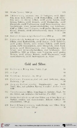 Gold und Silber (Nr. 212-229)