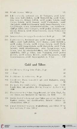 Gold und Silber (Nr. 212-229)