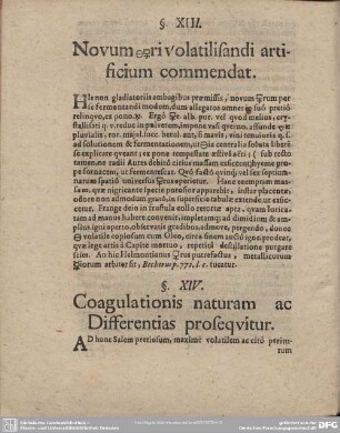 §. XIV. Coagulationis naturam ac Differentias prosequitur.