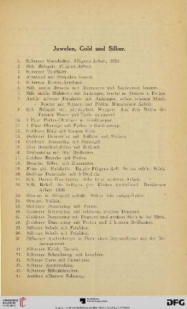 Juwelen, Gold und Silber (Nr. 1-60)