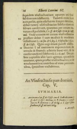 An Ususfructus sit pars dominii, Cap. V.