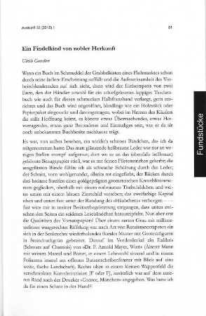 Ein Findelkind von nobler Herkunft