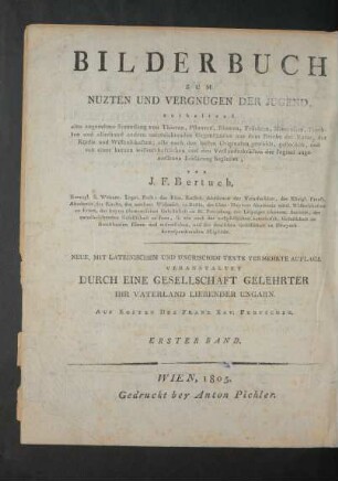 Bd. 1: Bilderbuch zum Nutzen und Vergnügen der Jugend