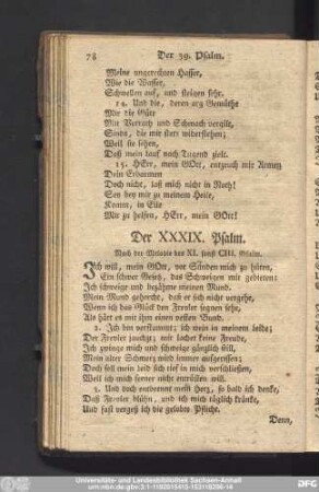 Der XXXIX. Psalm.