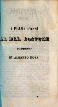 I primi passi al mal costume