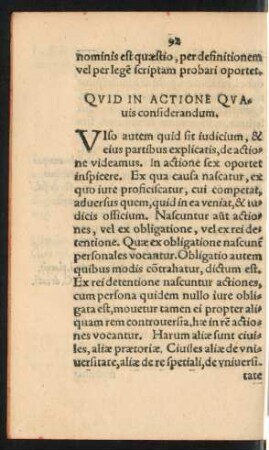 Quid In Actione Quavis considerandum.