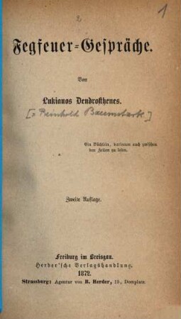 Fegfeuer-Gespräche