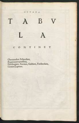 Octava Tabula Continet Cheronnesum Schondiam ...