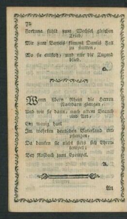 Wenn übern Rhein die Herren Nachbarn giengen ...